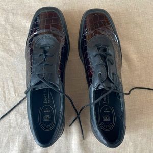 Josef Seibel Black Loafers with Pattern